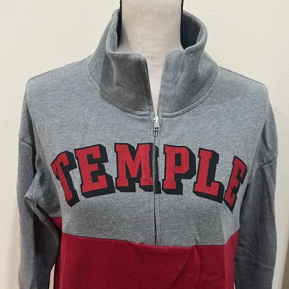 VS PINK Collegiate Collection Temple University 1/2 Zip Pullover Sweatshirt XS - Picture 3 of 6